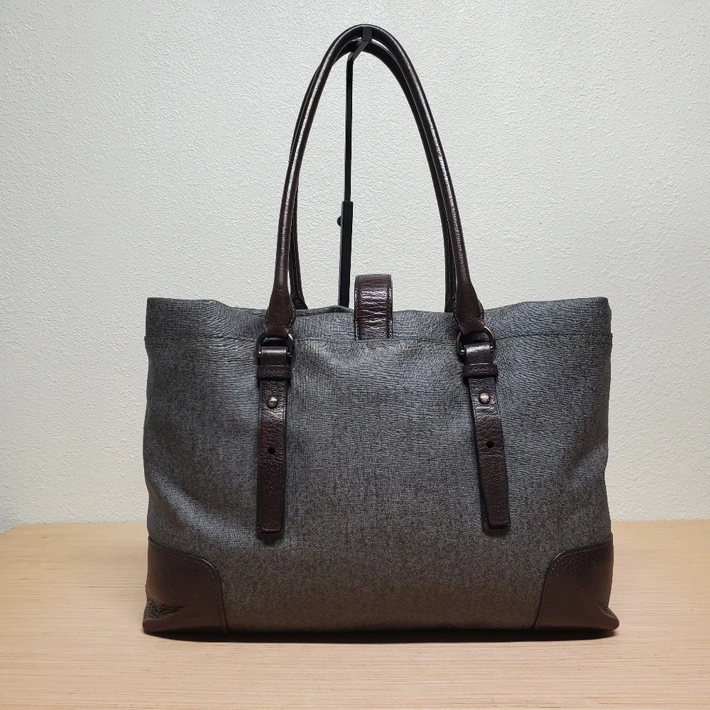 Tumi Villa Turin Earl Gray Dark Brown Women Business Tote Bag